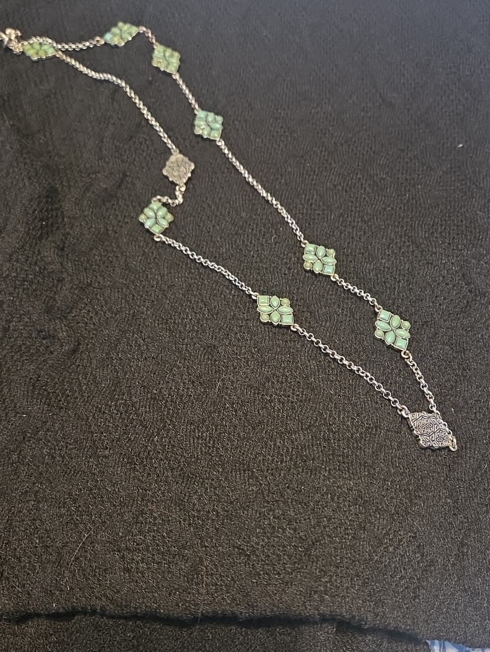 Lucky Brand Mint Green Double-Strand Tile Necklace